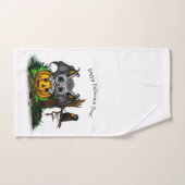 En attente d'Halloween, Bat mignonne et Corbeau (Serviette à main)