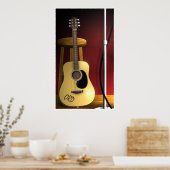 En attente Encore Acoustic Guitar Poster (Cuisine)