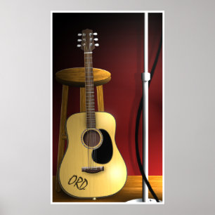 En attente Encore Acoustic Guitar Poster