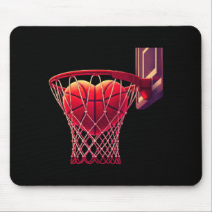 En Basketbal Hart Sportfans Spelers Muismat