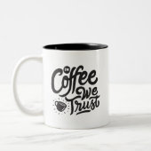 En Café Nous Faisons Confiance, Mug Café Deux Tons (Gauche)