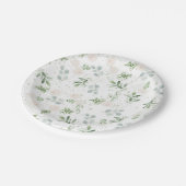 En Carton assiettes à fleurs - verdure et motif blanc (Angle)