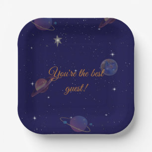 En Carton Assiettes carrées pour anniversaire dans l'espace