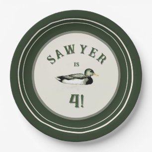 En Carton Assiettes d'anniversaire personnalisées Canard Ver