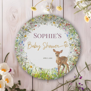 En Carton Assiettes de Baby Shower Pastel Fleur de Champigno