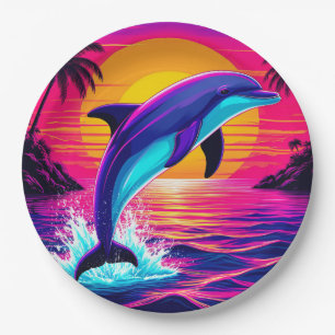 En Carton 🐬 Assiettes de décoration de fête d'été dauphin t