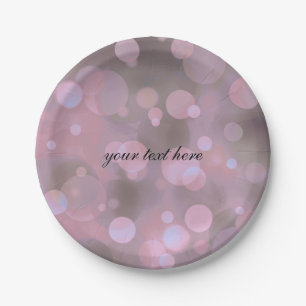 En Carton Assiettes de fête Bokeh Glam rose gris et or