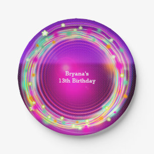 En Carton Assiettes de fête d'anniversaire Cercles et Étoile
