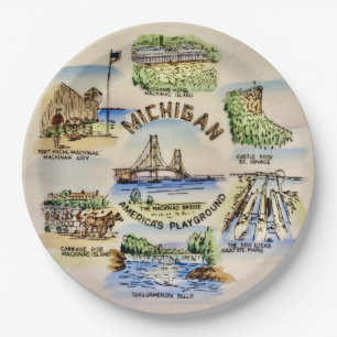 En Carton Assiettes de fête de l'État du Michigan
