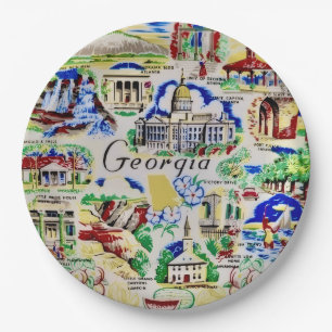 En Carton Assiettes de fête des monuments de Géorgie