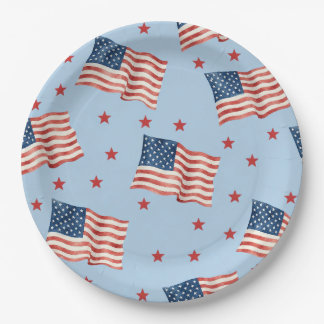 En Carton Assiettes de fête drapeau du 4 juillet 