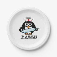Assiettes de fête drôles pour infirmières avec une