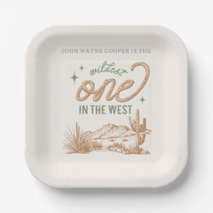 En Carton Assiettes de fête Green Wildest One in the West