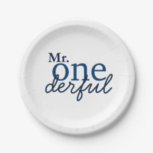 En Carton Assiettes de fête M. Onederful