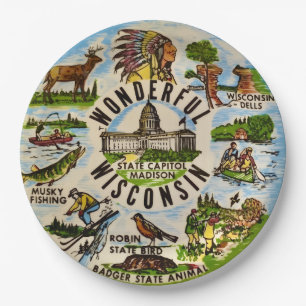 En Carton Assiettes de fête merveilleuses du Wisconsin