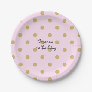 En Carton Assiettes de fête Princesse Couronne Royale à pois