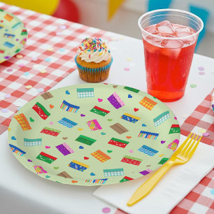 En Carton Assiettes de fête Shoebox Love - Vertes