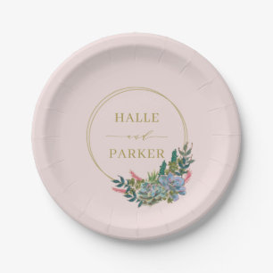 En Carton Assiettes de mariage ou de douche de mariée avec d