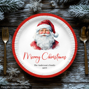 En Carton Assiettes de Noël éditable Chic Père Noël Tendance
