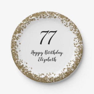 En Carton Assiettes élégantes pour 77e anniversaire avec pai