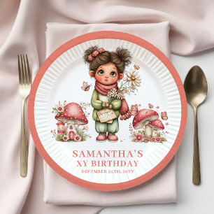 En Carton Assiettes Florales Rose Fée Caprice 2ème Anniversa