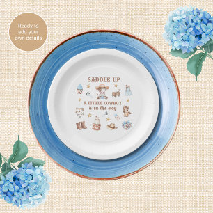 En Carton Assiettes pour Baby Shower Baby Shower Thème Cowbo