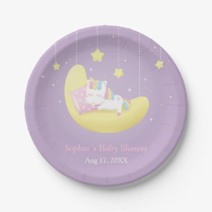 En Carton Assiettes pour Baby Shower Licorne Mignonne sur la