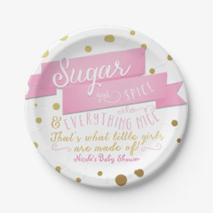 En Carton Assiettes pour Baby Shower Sugar & Spice & Everyth