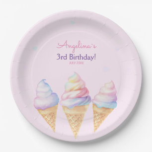 En Carton Assiettes pour fête d'anniversaire avec glace sucr