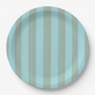 En Carton assiettes rayées bleues et vertes
