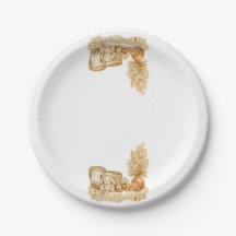 Assiettes Simples de Baby Shower Bohème à l'Aquare