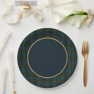 En Carton Assiettes Tartan et Or