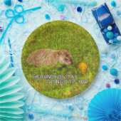 En Carton Groundhog Jour vous annonce! assiettes (Fête)