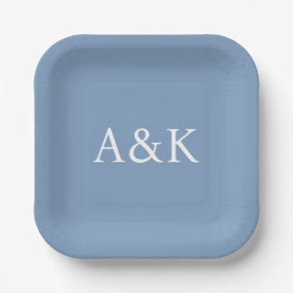 En Carton Initiales personnalisées sur des assiettes de mari