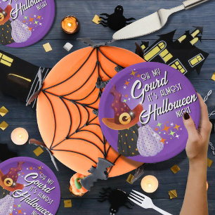 En Carton Oh My Gourd C'est Presque Halloween Assiettes à De