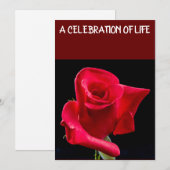 EN CÉLÉBRATION DES CARTES FUNÉRALES DE VIE, ROSE R (Devant / Derrière)