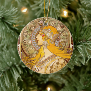 En Céramique Alphonse Mucha Zodiaque Art Nouveau Décoration Vin