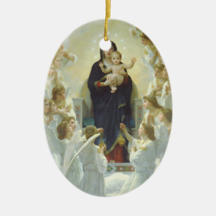 En Céramique Anges Adore Marie et Jésus Ornement