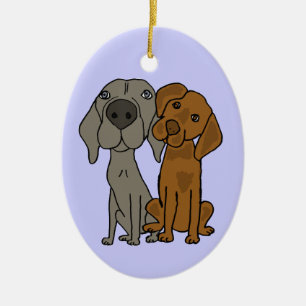En Céramique AQ- Weimaraner et ornement d'indicateur