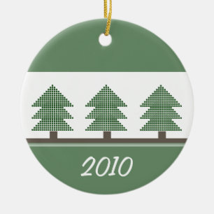 En Céramique Arbres de Noël moisi rond Ornement