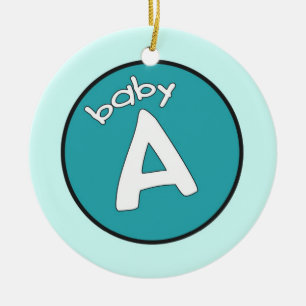 En Céramique "Baby A", ornement personnalisé pour plusieurs co