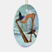 En Céramique Bel ornement d'harpe d'hiver (Droite)