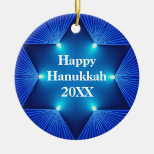 En Céramique Bel ornement heureux de Hanoukka 20XX