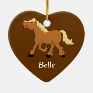 En Céramique BELGE Cheval BELGE Ornement personnalisé