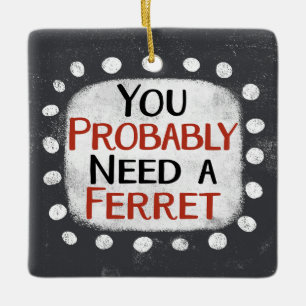En Céramique Besoin D'Un Ornement Ferret