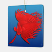 En Céramique Big Red Betta Splendens Poisson Ornement (Gauche)