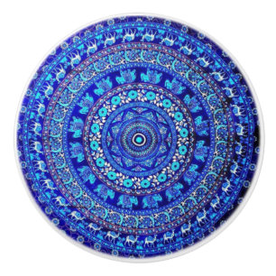 En Céramique Bouton de porte bleu de Bohème
