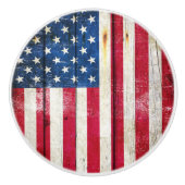 En Céramique Bouton de porte de drapeau américain (Devant)