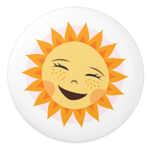En Céramique Bouton de porte heureux du soleil - conception