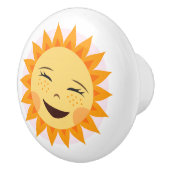 En Céramique Bouton de porte heureux du soleil - conception (Droite)